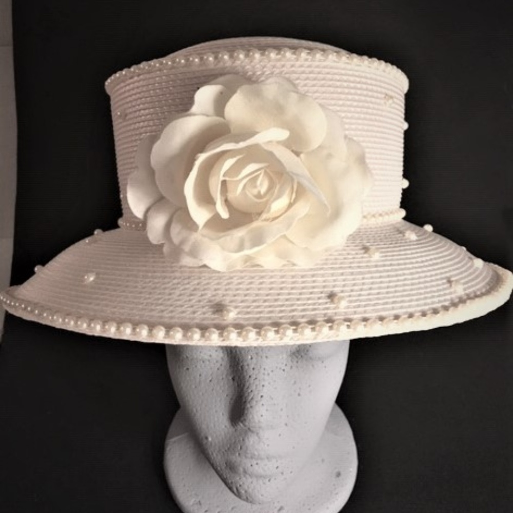 White Straw Dress Hat